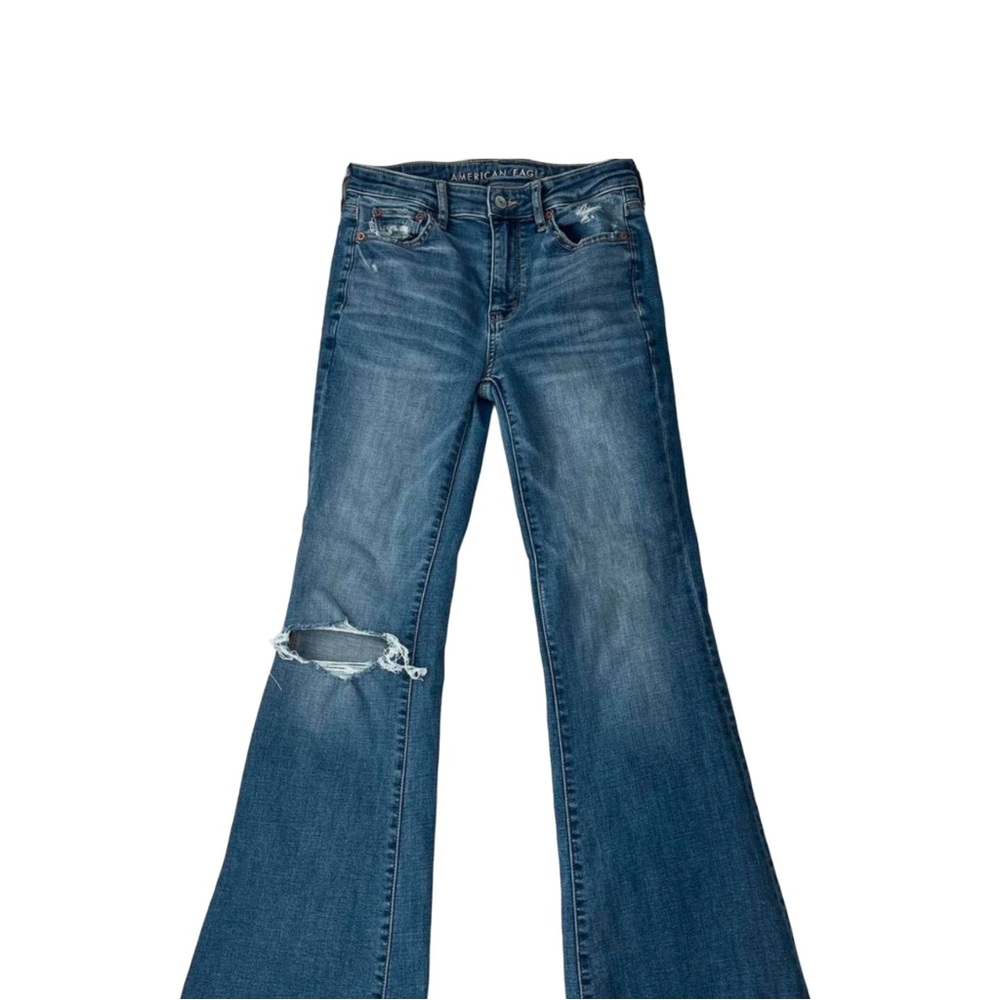 American Eagle Outfitters Blue Flare Wide Leg Jeans